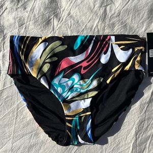 Coco Reef Reversible / Fold-over Swim Bottom Black Floral Medium U69289